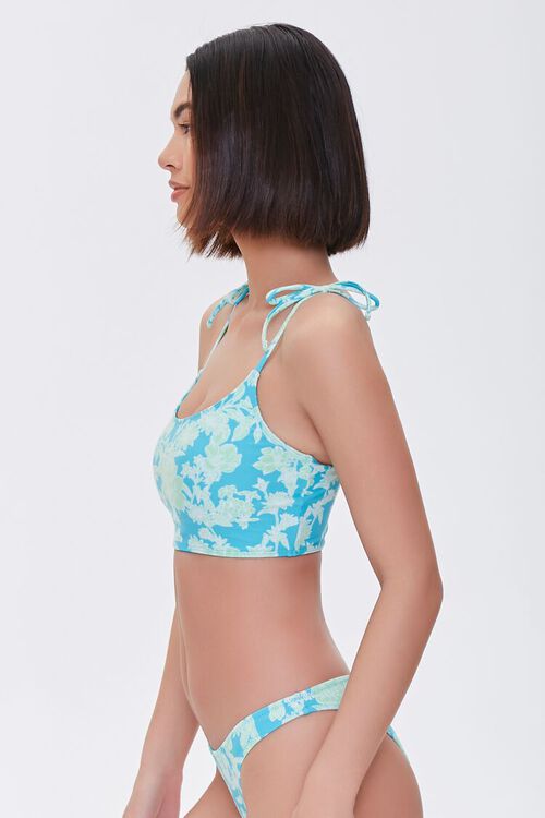 AQUA/GREEN Floral Bralette Bikini Top, image 2