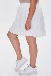 IVORY Plus Size Tiered Buttoned Mini Skirt, image 3