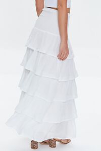 WHITE Tiered Ruffled Maxi Skirt, image 4