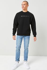BLACK/WHITE Embroidered MMXXII Pullover, image 4