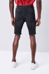 BLACK Distressed Denim Shorts, image 4