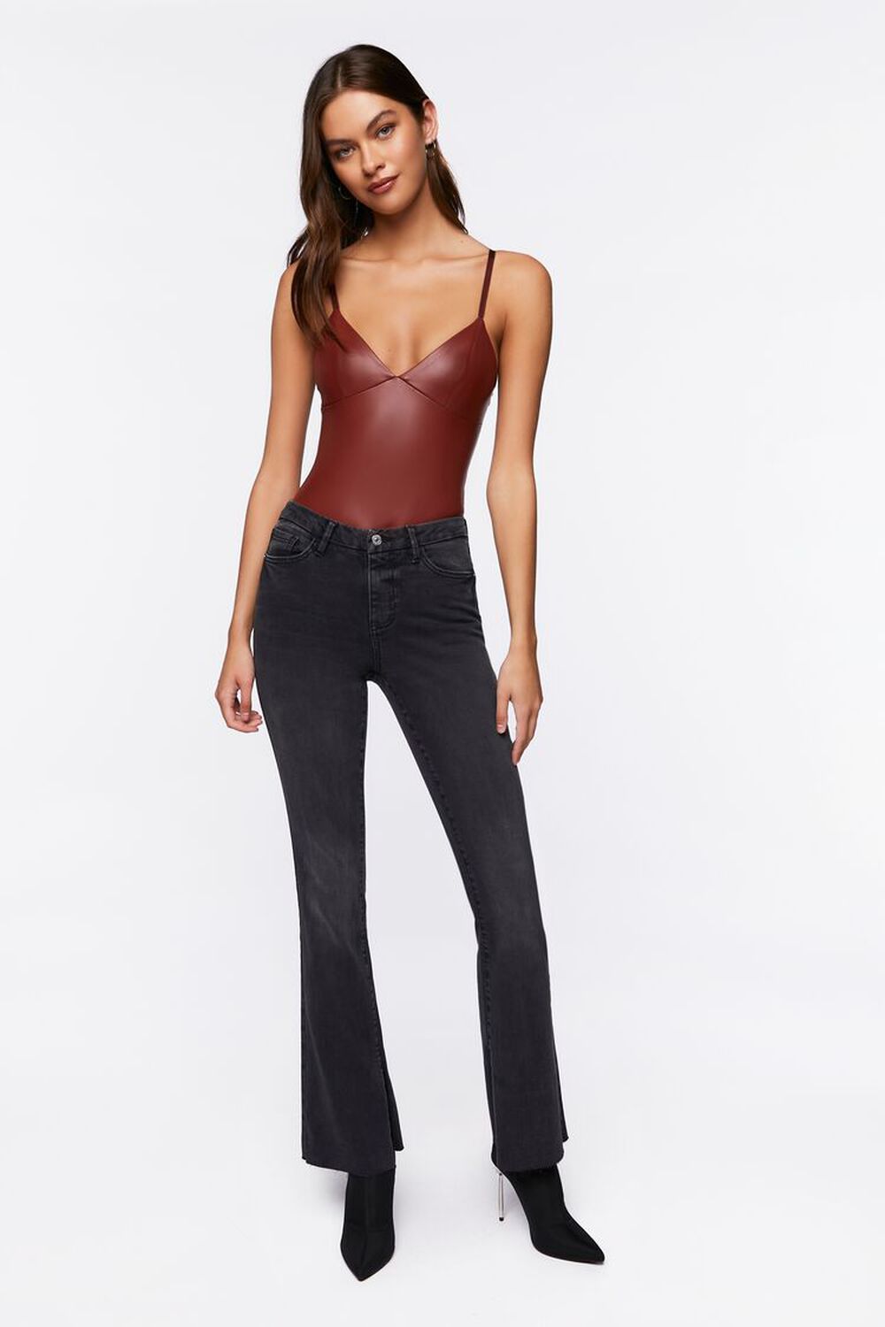 WASHED BLACK Curvy High-Rise Bootcut Jeans, image 2