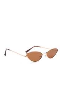 ROSE GOLD/BROWN Premium Flat-Lens Cat-Eye Sunglasses, image 2