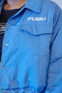 BLUE/WHITE Plus Size Embroidered FUBU Jacket, image 5