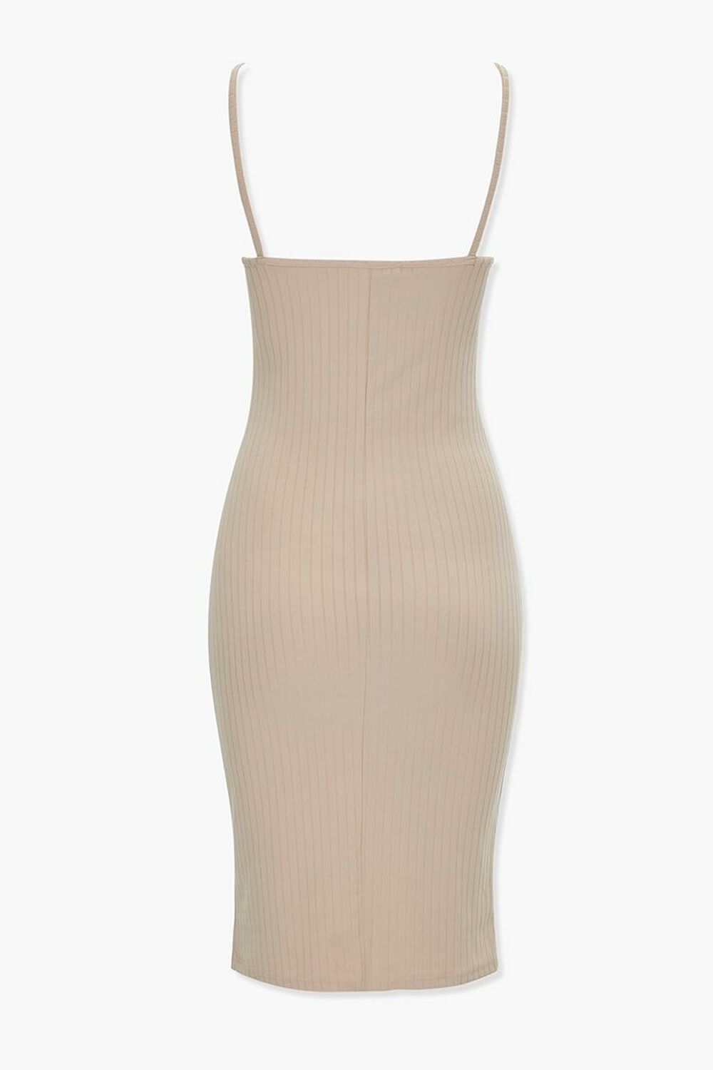 TAUPE Ribbed Bodycon Dress, image 3