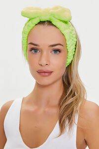 LIME Bow Terry Cloth Headwrap, image 1