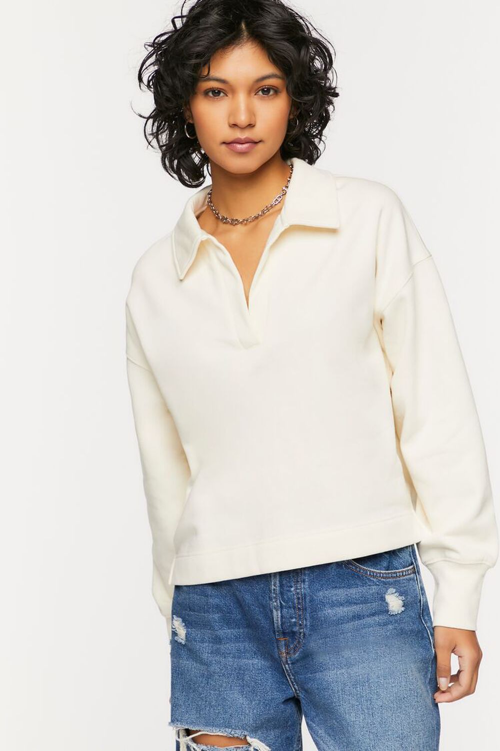 CREAM Collared Drop-Sleeve Pullover, image 1