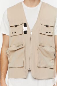 TAUPE Zip-Up Utility Vest, image 5