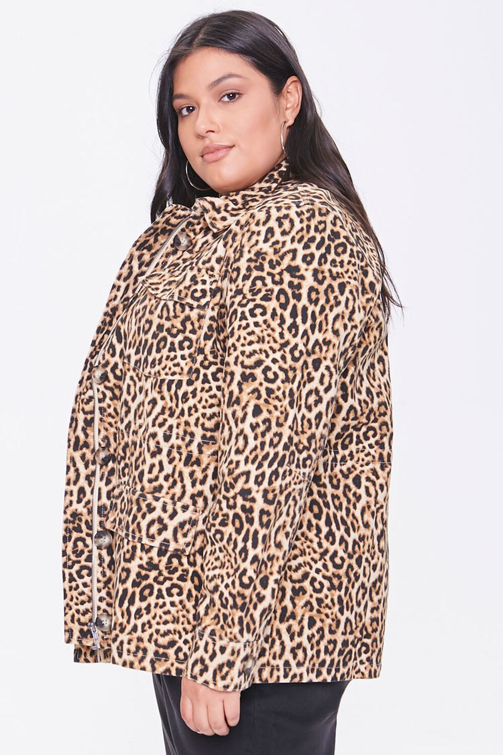 Plus Size Leopard Print Jacket, image 2