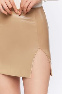 TAUPE Faux Leather Mini Skirt, image 6