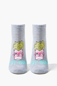 HEATHER GREY/MULTI Fry-Day Graphic Ankle Socks, image 1