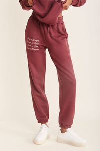 MAUVE/PINK Embroidered Pride In Strength Joggers, image 2