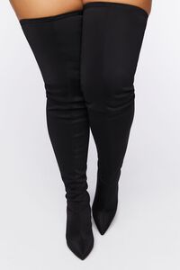 BLACK Faux Suede Over-the-Knee Boots (Wide), image 4