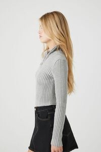 GREY Half-Zip Funnel Neck Sweater, image 2