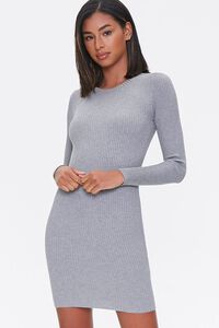 HEATHER GREY Sweater-Knit Mini Dress, image 1