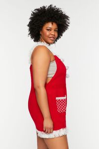 RED Tinsel & Holly Sweater-Knit Overall Shorts, image 5