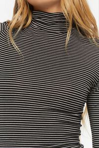 BLACK/WHITE Striped Turtleneck Long-Sleeve Top, image 5