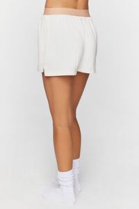 TAN/WHITE Colorblock Button-Front Pajama Shorts, image 4