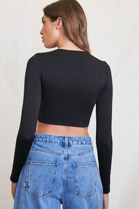 BLACK Cutout Twisted Crop Top, image 3