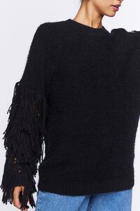 BLACK Chunky Fringe-Trim Sweater, image 6