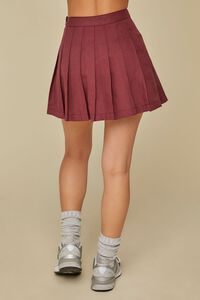 MAROON Pleated A-Line Mini Skirt, image 4