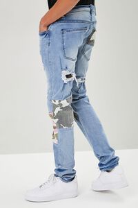 MEDIUM DENIM Camo Patchwork Distressed Jeans, image 3