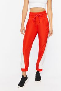 FIERY RED/WHITE Active Side-Striped Drawstring Joggers, image 3