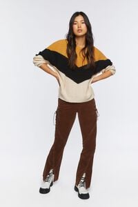 CAMEL/MULTI Colorblock Chevron Sweater, image 4
