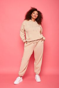 TAN/MULTI Plus Size Juicy Couture Fleece Hoodie, image 4