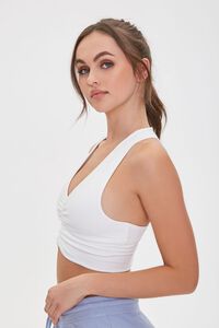 WHITE Active Ruched Sports Bra, image 2