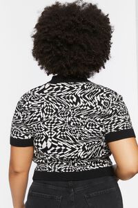 BLACK/WHITE Plus Size Checkered Sweater-Knit Shirt, image 3