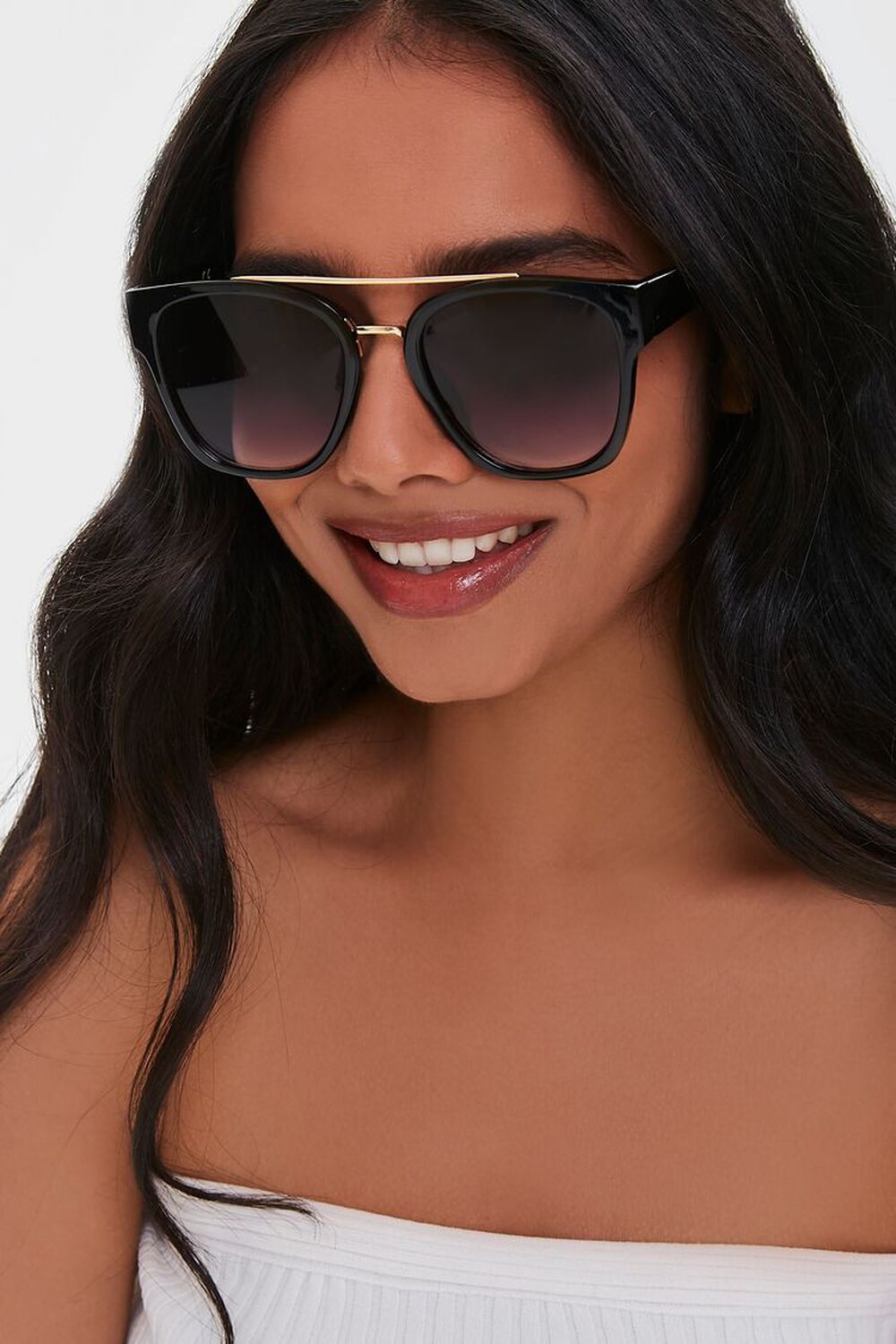 BLACK/BLACK Aviator Tinted Sunglasses, image 1