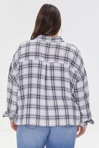 IVORY/MULTI Plus Size Plaid Shirt, image 3