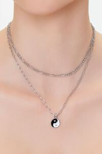 SILVER Upcycled Yin Yang Layered Necklace, image 1