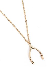 GOLD Wishbone Rope Chain Necklace, image 3