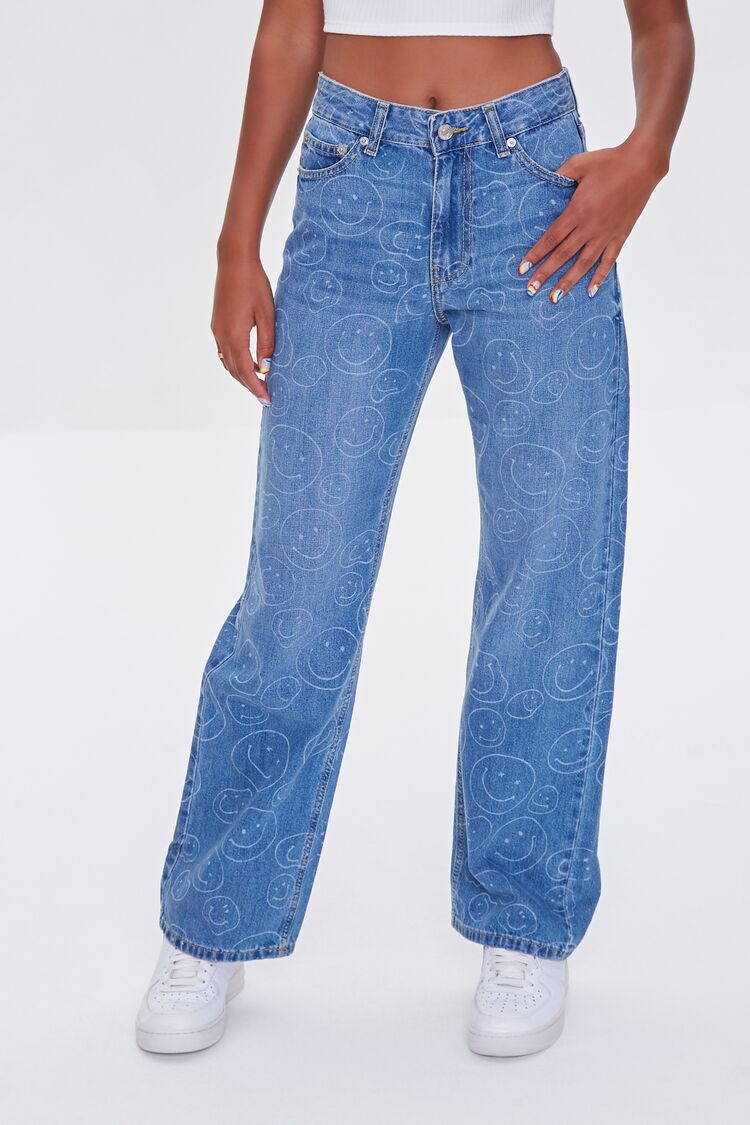 Happy Face Straight Jeans