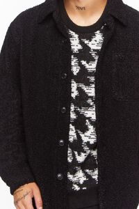 BLACK Faux Shearling Button-Up Jacket, image 5