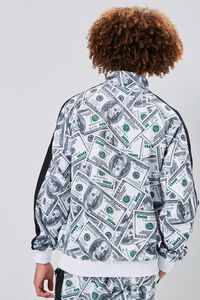 WHITE/BLACK Hundred Dollar Print Bomber Jacket, image 3