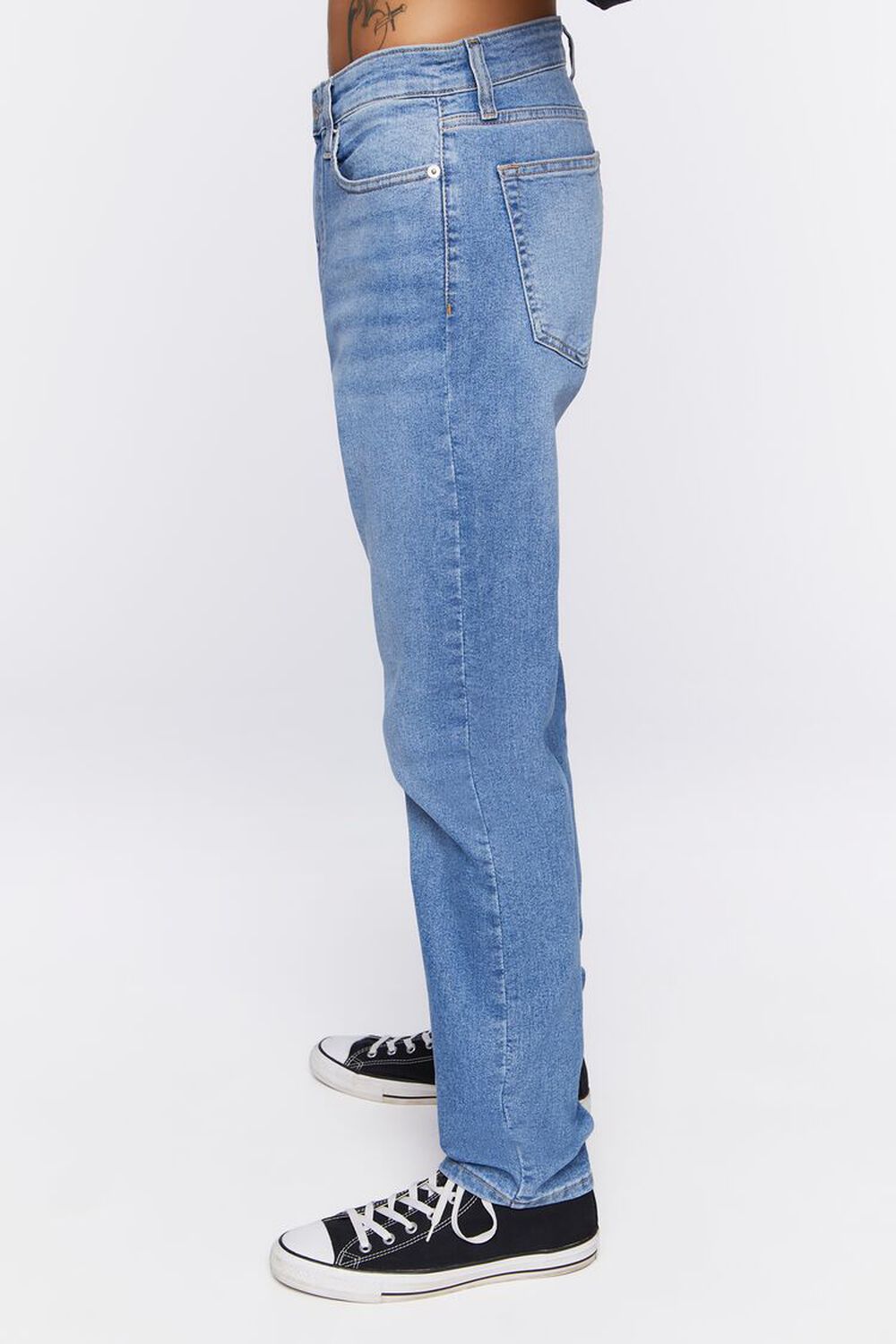 MEDIUM DENIM Slim-Fit Whiskered Jeans, image 3
