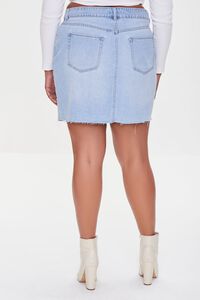 MEDIUM DENIM Plus Size Crisscross Denim Mini Skirt, image 4
