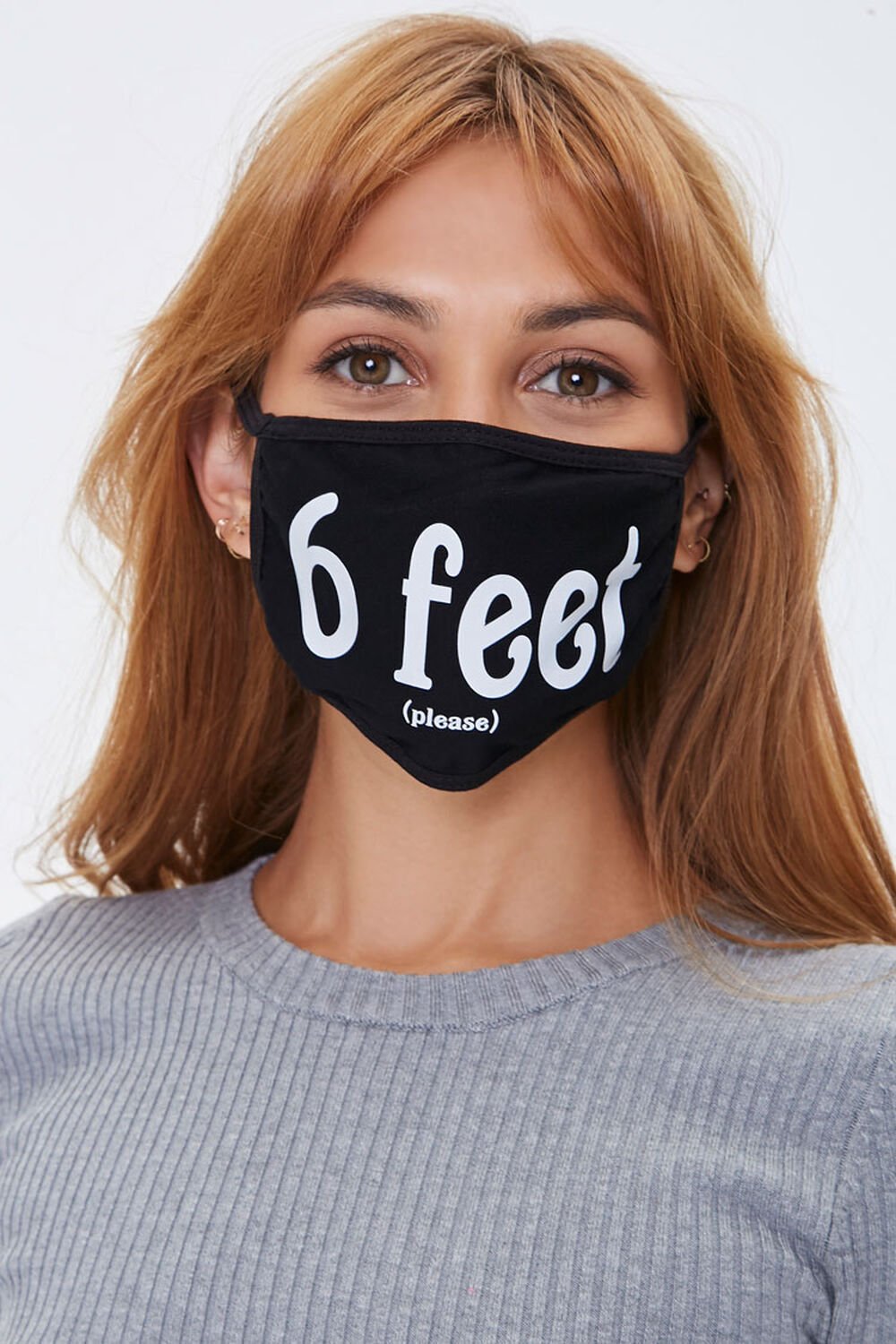 6 Feet Please Graphic Face Mask, image 1