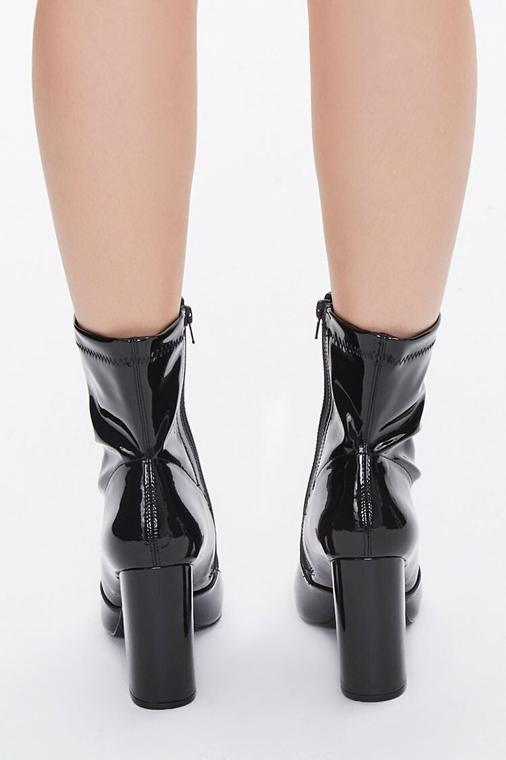 Faux Patent Leather Sock Booties, image 3