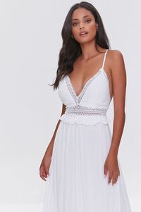 WHITE Crochet-Trim Lace-Up Maxi Dress, image 4