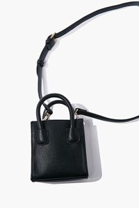 BLACK Mini Faux Leather Crossbody Bag, image 4