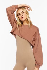 CAMEL Raw-Cut Cropped Pullover, image 6