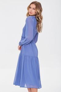 BLUE Smocked Peasant-Sleeve Dress, image 2