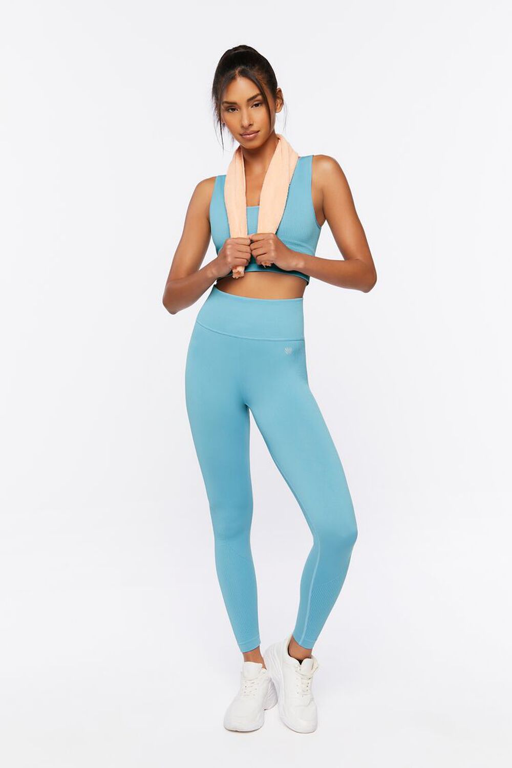 DUSTY BLUE Active Seamless High-Rise Leggings, image 1