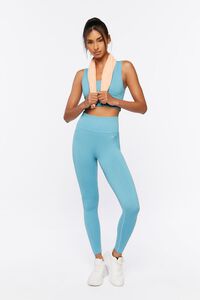 DUSTY BLUE Active Seamless High-Rise Leggings, image 1