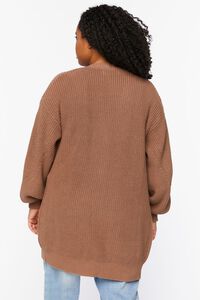 TAUPE Plus Size Open-Front Cardigan Sweater, image 3