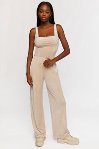 OYSTER GREY Velour Wide-Leg Pants, image 5